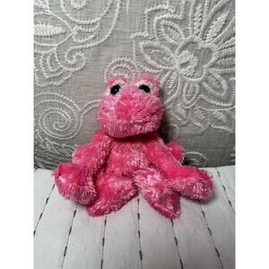 Russ Berrie Fruggy Pink Frog Plush 5” Mini Small Stuffed Girl Power Green Eyes
